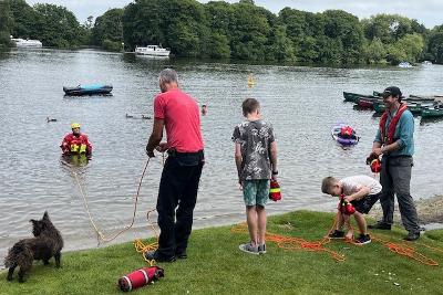 Wroxham crew teaching water safety at Salhouse